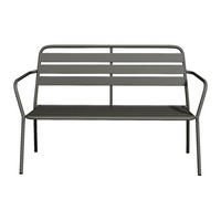 GARTENBANK - 2 Personen - Metall - Anthrazitgrau - - Anthrazit, Metall (123/82/58cm) - Vente-Unique