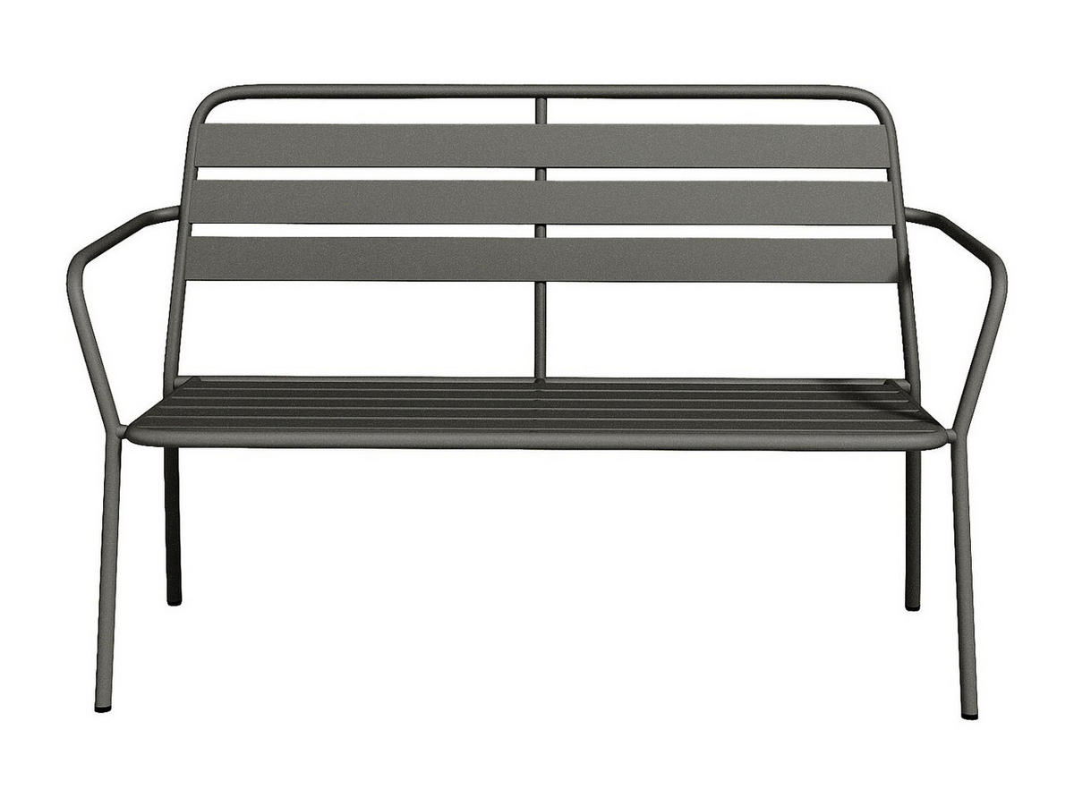 GARTENBANK - 2 -Sitzer - Stahl - anthrazitgrau - MIRMANDE - Anthrazit, Metall (123/82/58cm) - Vente-Unique