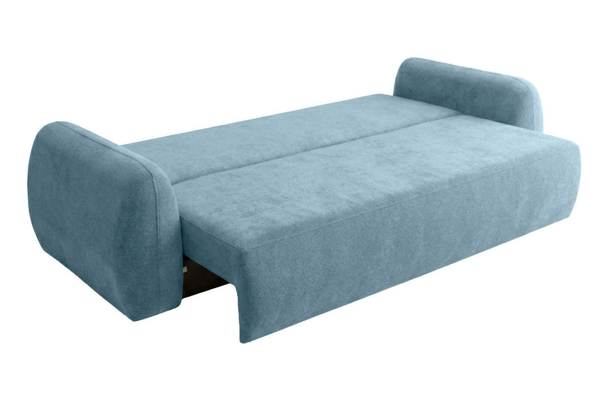POHOVKA S Funkcí Spaní A Úložným Prostorem, Látka Doha, Modrá, HELA - modrá, dřevo (250/89/100cm) - Kaiser Möbel