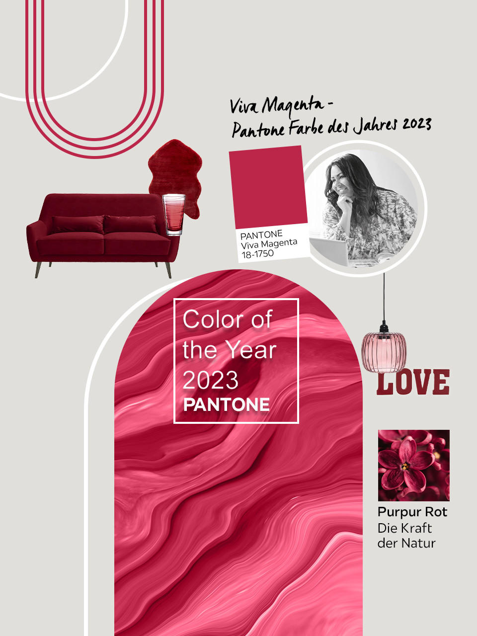 Pantone Farbe des Jahres 2023 - Viva Magenta