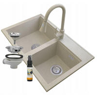 GRANITSPÜLE Hektor mit Küchenarmatur - Beige, Kunststoff/Stein (80/50/20cm) - Granitan
