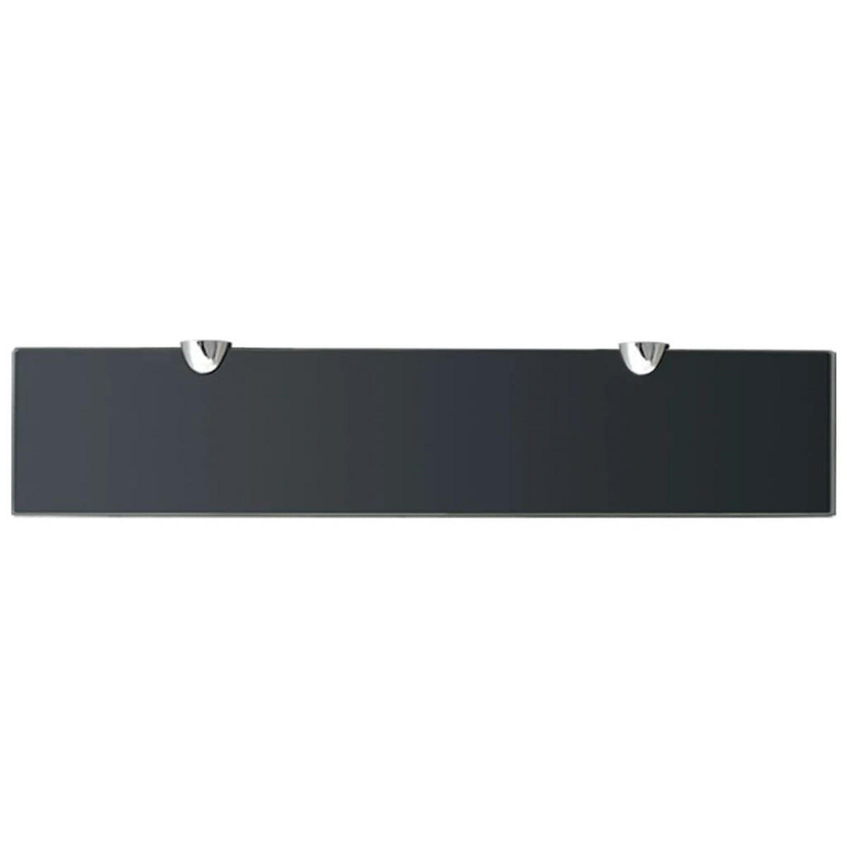 WANDBOARD mit Zink-Legierung Halterungen 50/10 cm 8 mm aus Glas Schwarz - Schwarz, Glas (50/0.8/10cm) - vidaXL
