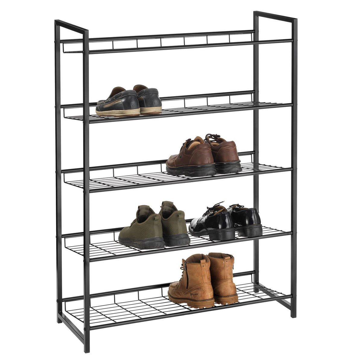SCHUHREGAL ORDO - Schwarz, Metall (81/107/30cm) - CARO-Möbel