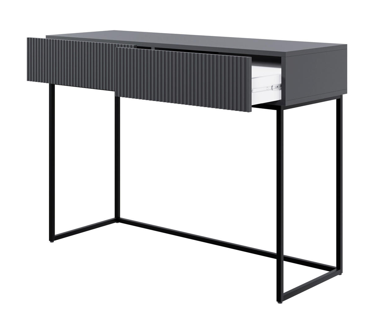 SCHMINKTISCH Veldio schwarz 110 cm - Schwarz, Holzwerkstoff/Metall (110/79/40cm) - Selsey