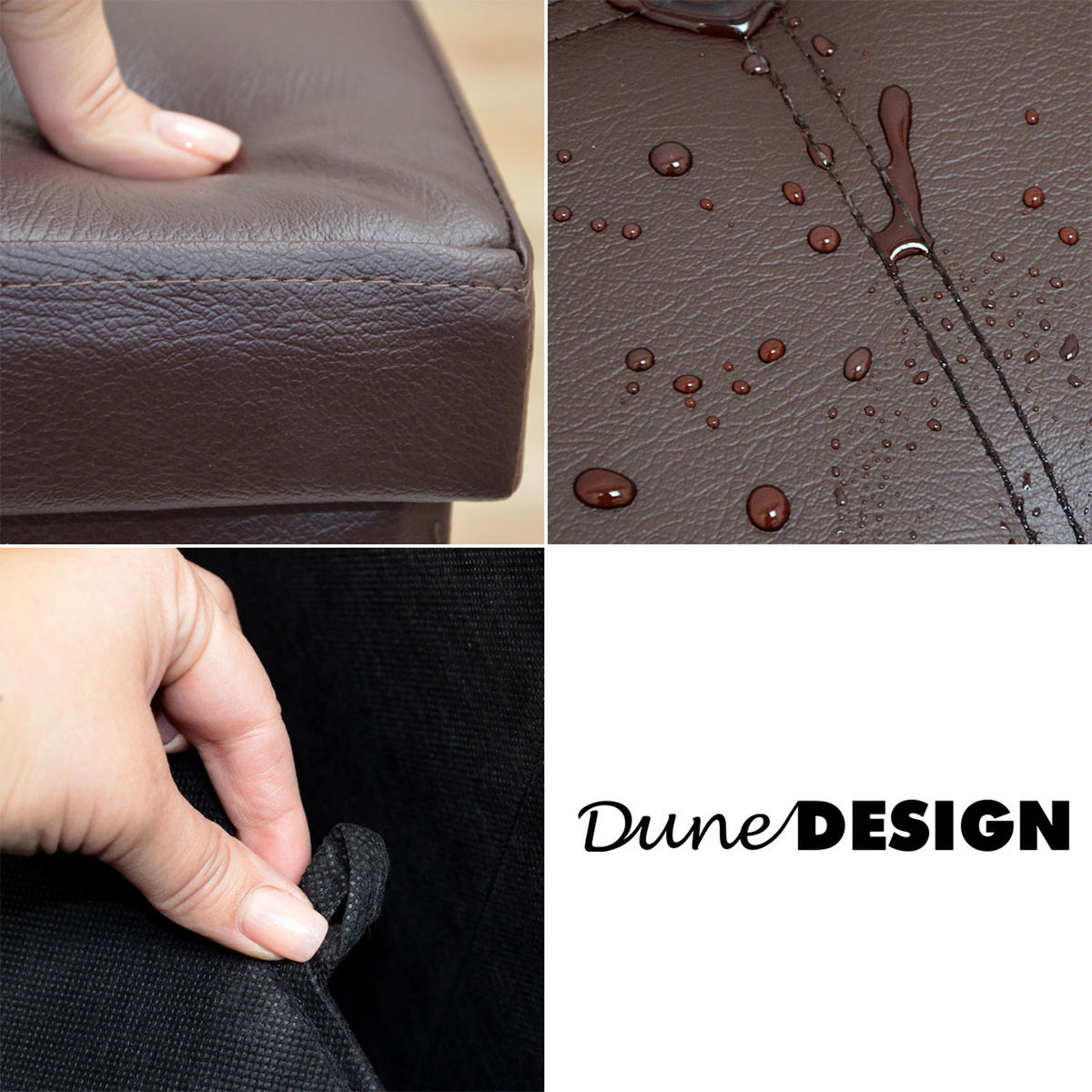 SITZBANK mit Stauraum, 110 cm, 120 Liter, Braun - Braun, Kunststoff (38/38/110cm) - Dunedesign
