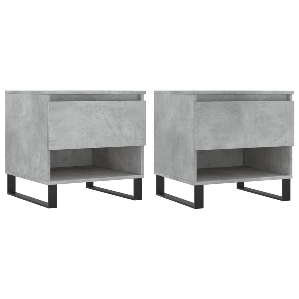 COUCHTISCHE 2 Stk. Betongrau 50x46x50 cm Holzwerkstoff - Grau, Holzwerkstoff (50/46/50cm) - furnicato