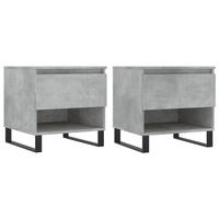 COUCHTISCHE 2 Stk. Betongrau 50x46x50 cm Holzwerkstoff - Grau, Holzwerkstoff (50/46/50cm) - furnicato