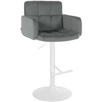 BARHOCKER Samt grau - Weiß/Grau, Textil/Metall (60/93/56cm) - CLP