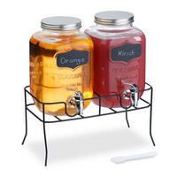 GETRÄNKESPENDER - Transparent, Glas/Kunststoff (4L) - Relaxdays