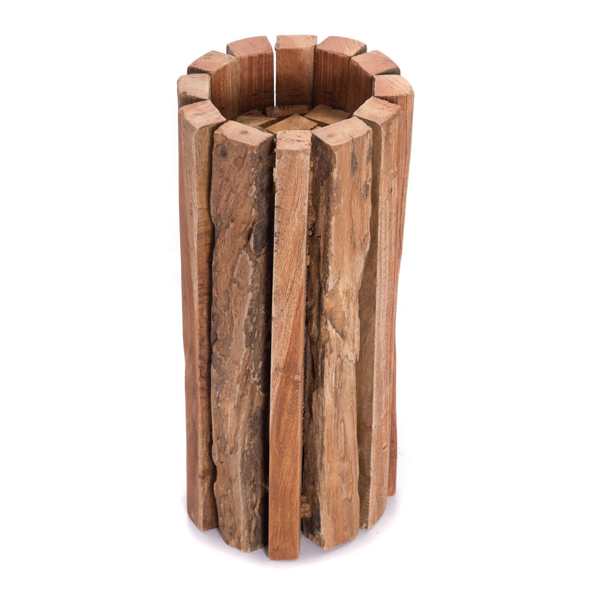DEKO-SÄULE Spira 40 Massivholz, rund, für Pflanzen, Kerzen naturfarben - Naturfarben, Holz (6/18/40cm) - CREEDWOOD