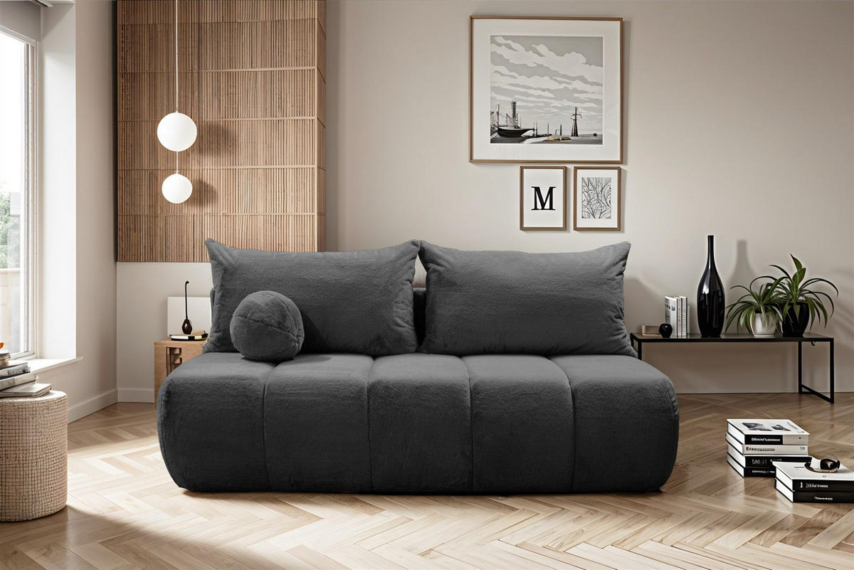 SCHLAFSOFA Anzia - Anthrazit, Holzwerkstoff/Textil (205/97/85cm) - Fun Möbel