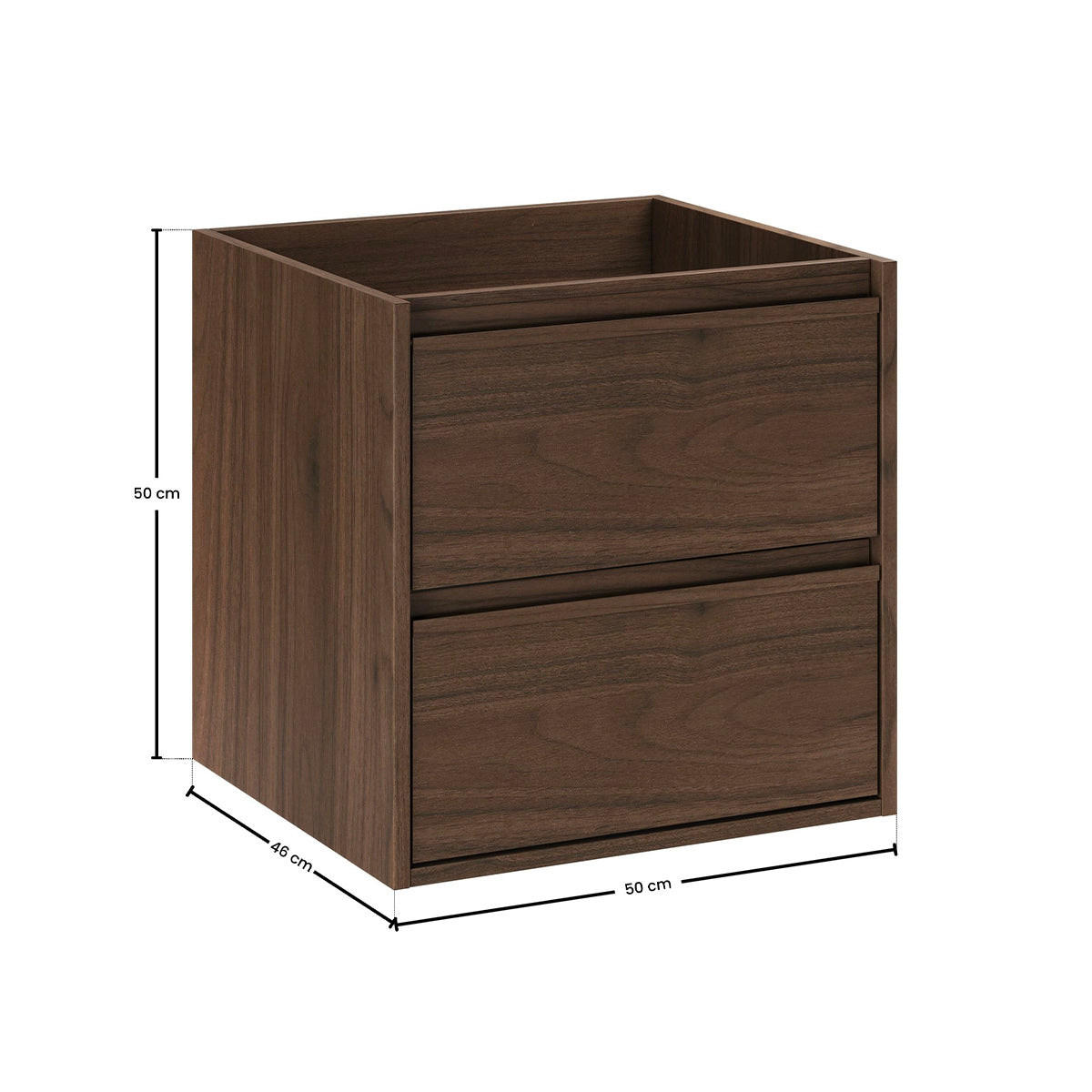 WASCHTISCHUNTERSCHRANK 50cm Edmé Holz - Dunkelbraun, Holzwerkstoff (50/50/46cm) - Petits-meubles