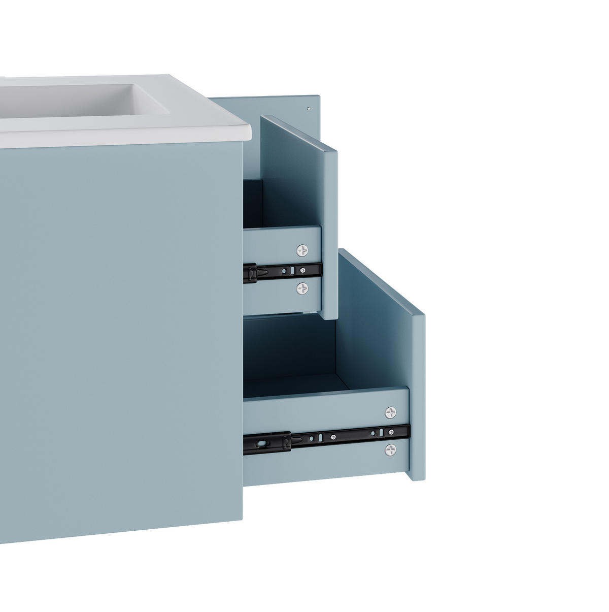 BADEZIMMERSCHRANK mit Waschbecken 76 x 46 x 51 cm Blau - Blau, Holzwerkstoff (46/51/76cm) - Beauniv