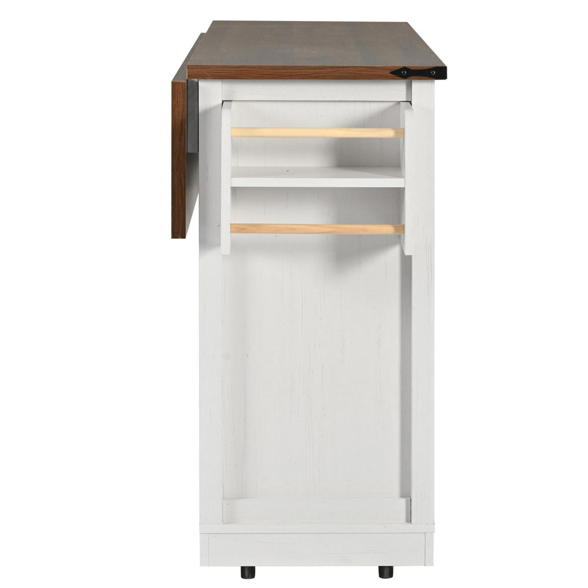 KÜCHENINSEL 140/45/94 cm beige mit klappbarer Tischplatte - Weiß, Holzwerkstoff (140/94/73cm) - OKWISH
