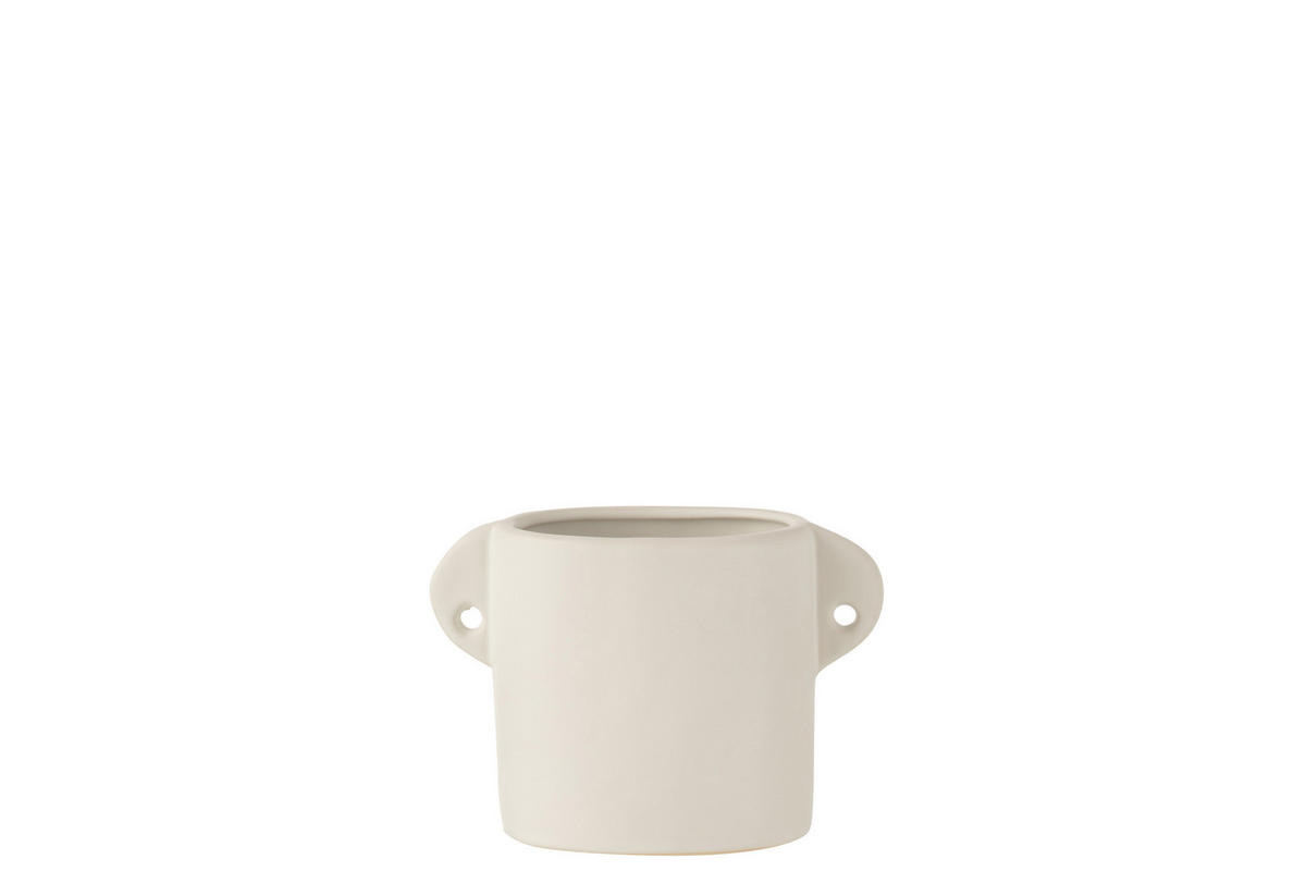 BLUMENTOPF RENAISSANCE - Töpferei - Weiß - 2er set - Ø 8,5 cm - Weiß, Keramik (8.5/11.5cm) - J-Line