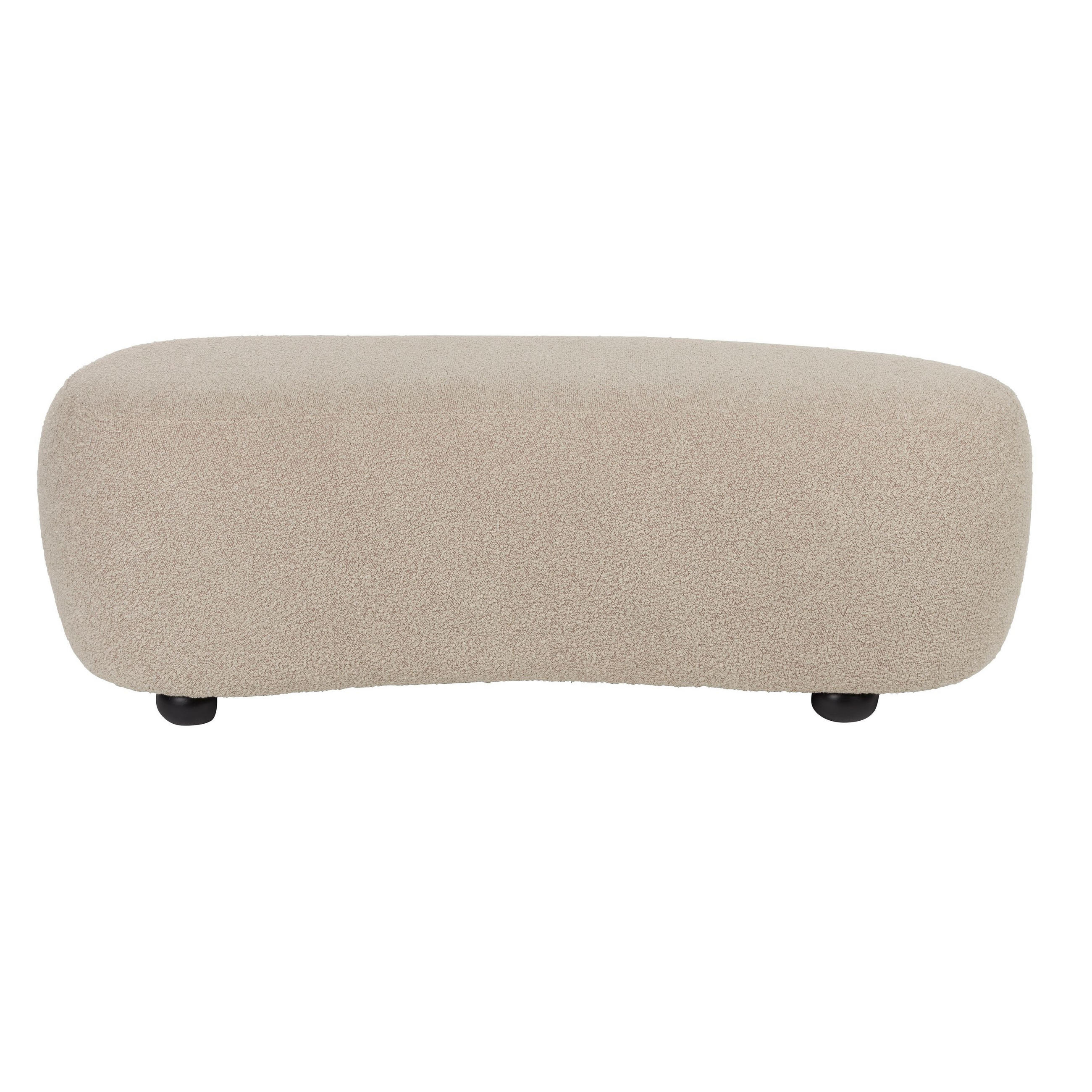 SITZHOCKER Noxx Pouf/ Organisch Geformt Bouclé Beige - Beige, Kunststoff (120/41/46cm) - Housecraft Living