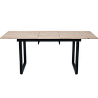 ESSTISCH ausziehbar Industrial-Stil MDF Schwarz + Natural - Schwarz, Metall (180/80/75cm) - Meubliv