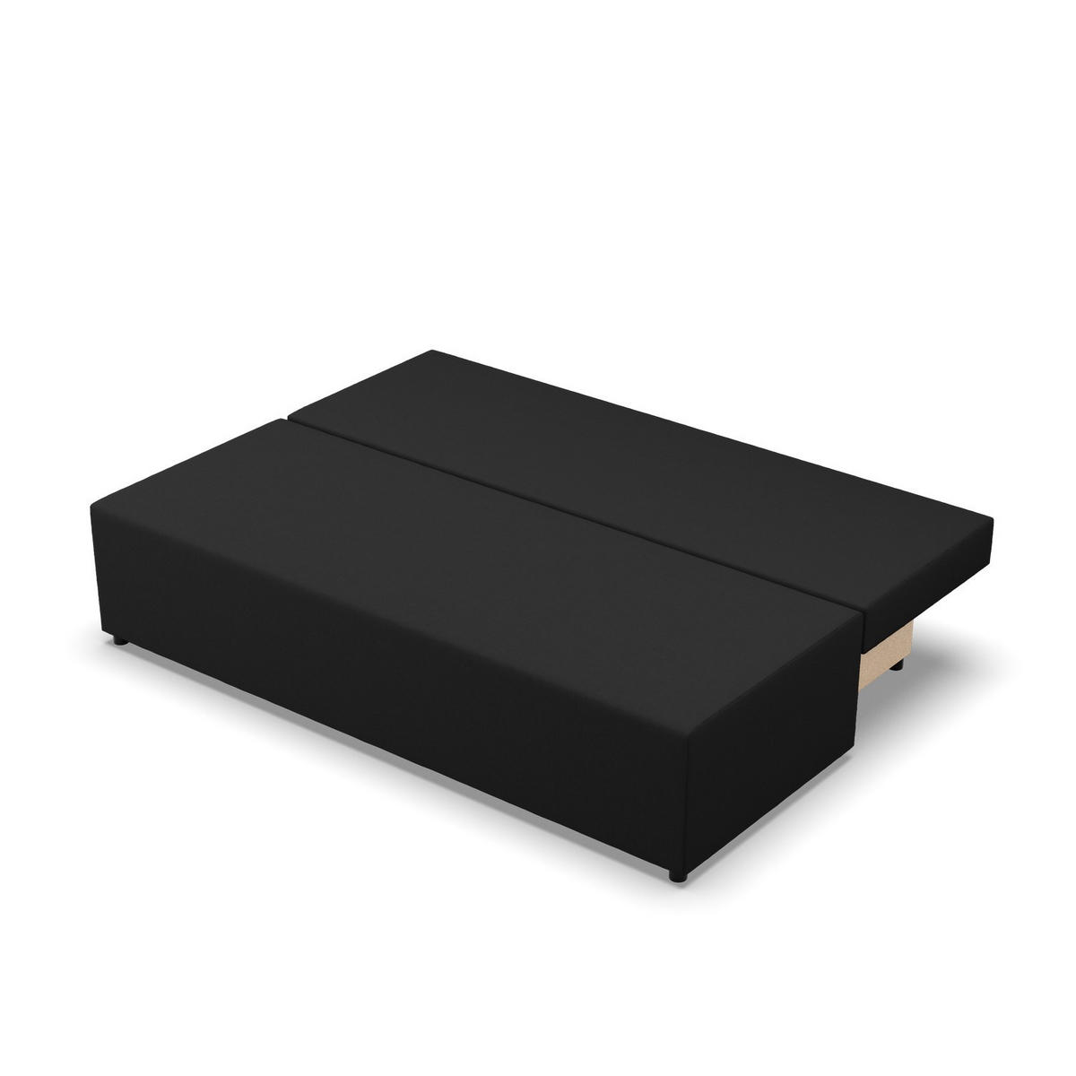 SOFA 3-SITZER MIT SCHLAFFUNKTION FERMO Schwarz - Schwarz, Textil (92/95/191cm) - Mebligo
