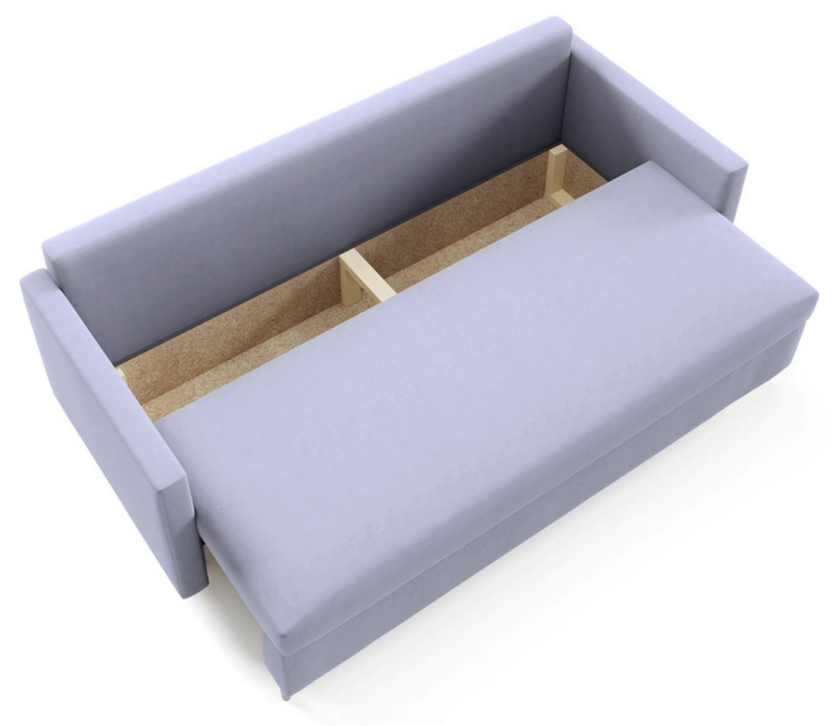 SCHLAFSOFA ARO, Sofa mit Schlaffunktion und Bettkasten, Veloursstoff, Frabe: Hellgrau - Hellgrau, Textil (217/100/87cm) - Sepro Meble