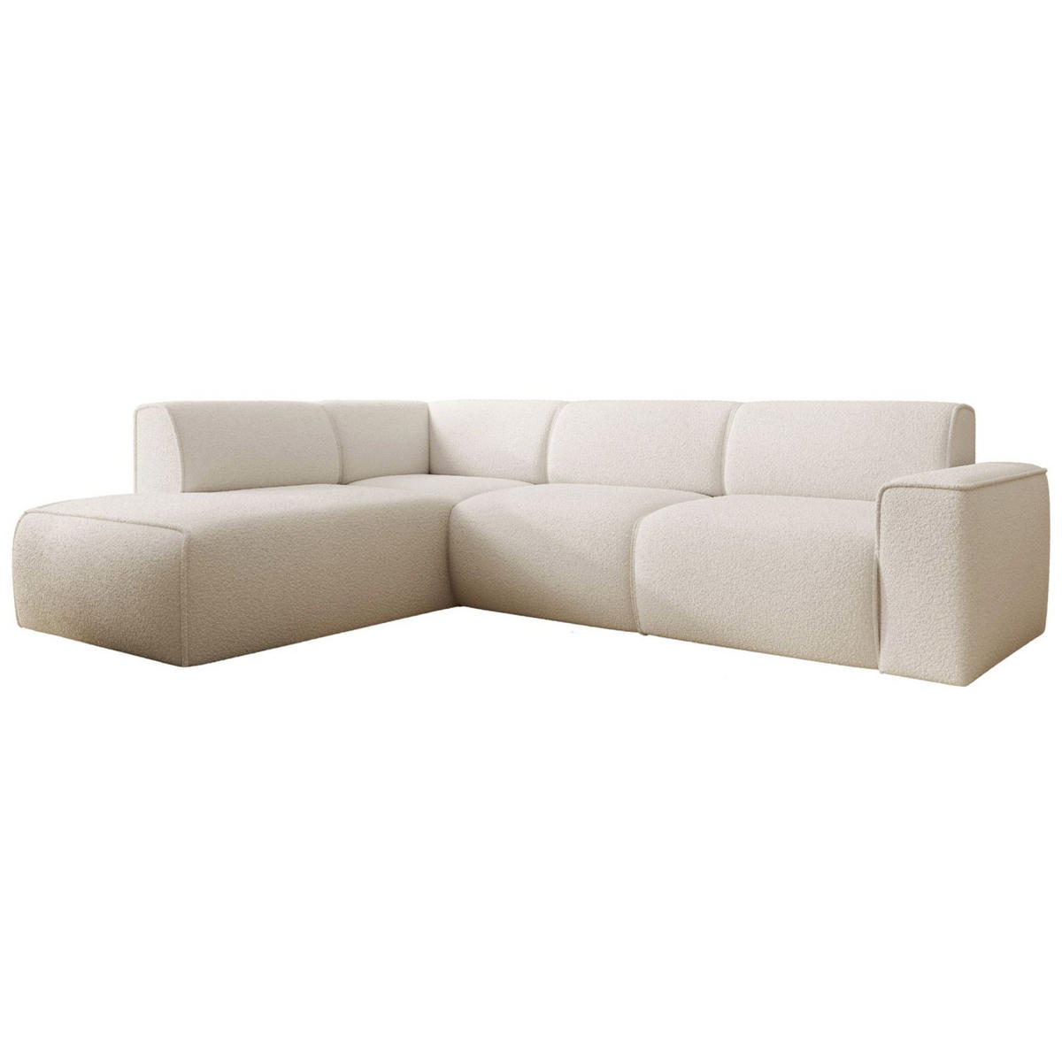 ECKSOFA Bouvi Creme links - Creme/Schwarz, Kunststoff/Textil (292/220cm) - Selsey