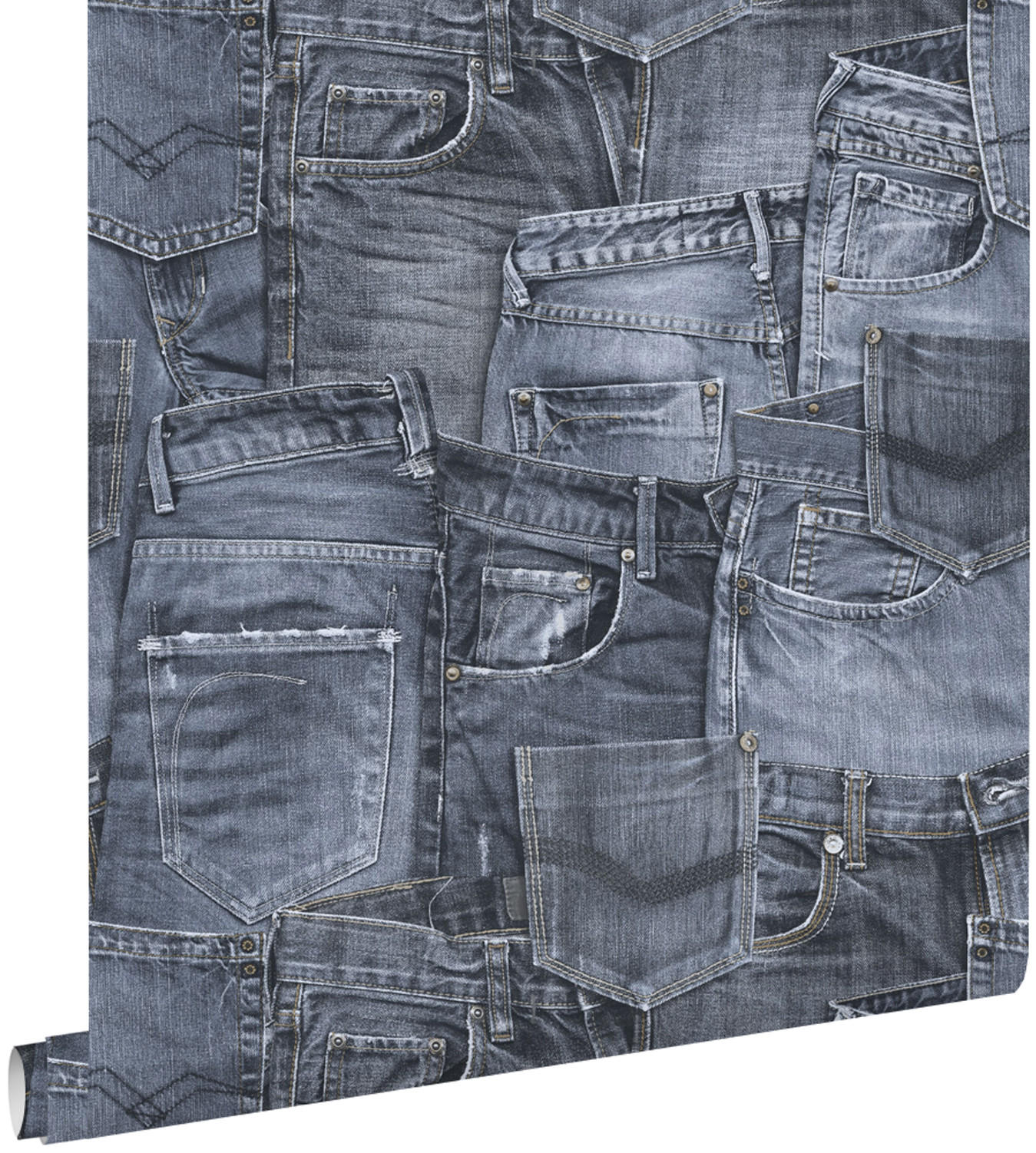 TAPETE Jeansstoff 53 cm x 10.05 m - Blau, Papier (53/1000cm) - ESTAhome