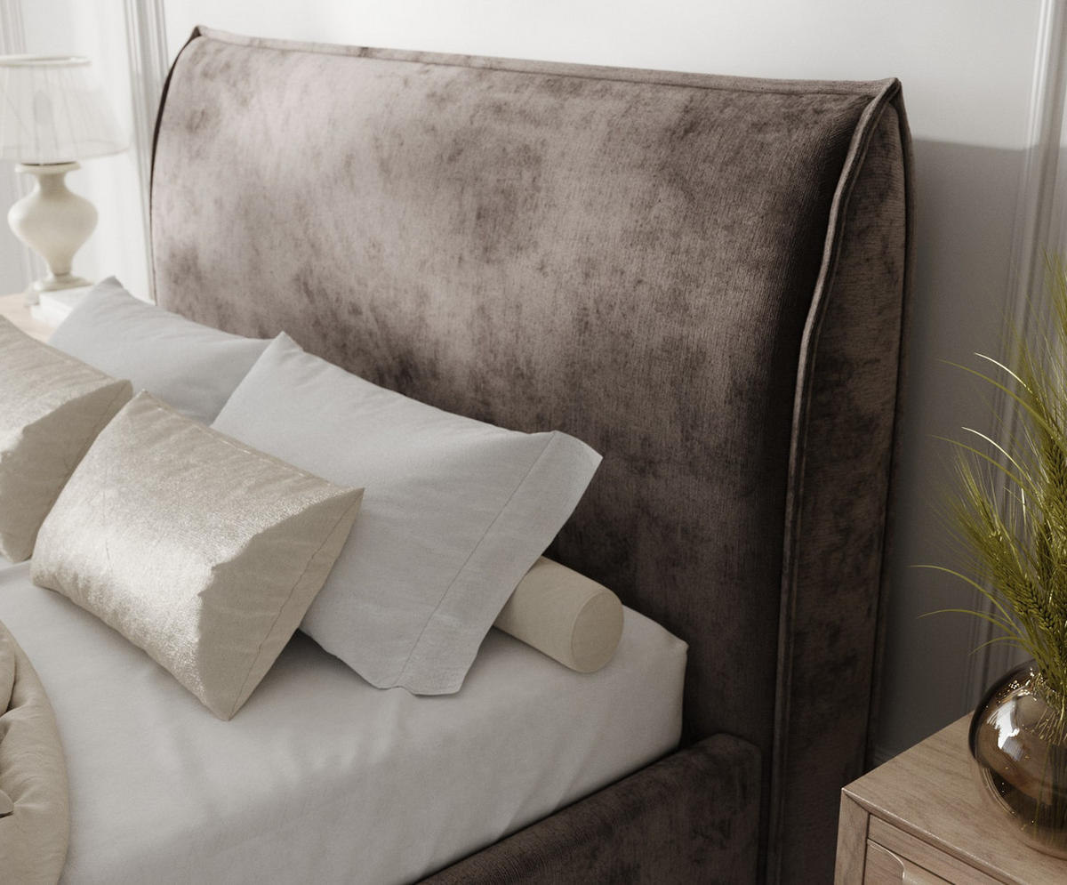 POLSTERBETT Mira 120/200 cm Braun im Lotta Stoff - Naturfarben/Braun, Holz/Holzwerkstoff (120/200cm) - AltaBeds