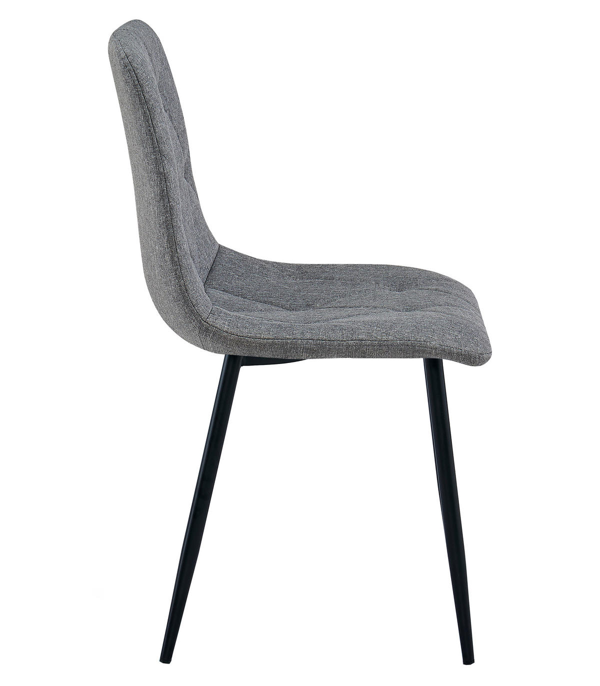 ESSZIMMERSTUHL TYRA dunkelgrauer Sitz, schwarze Beine - Dunkelgrau/Schwarz, Textil (44.5/87/54.5cm) - Valora