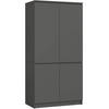 KLEIDERSCHRANK S90 4D, Grau, 90x51x180 cm - Grau, Holz (51/180/90cm) - Milordbikes
