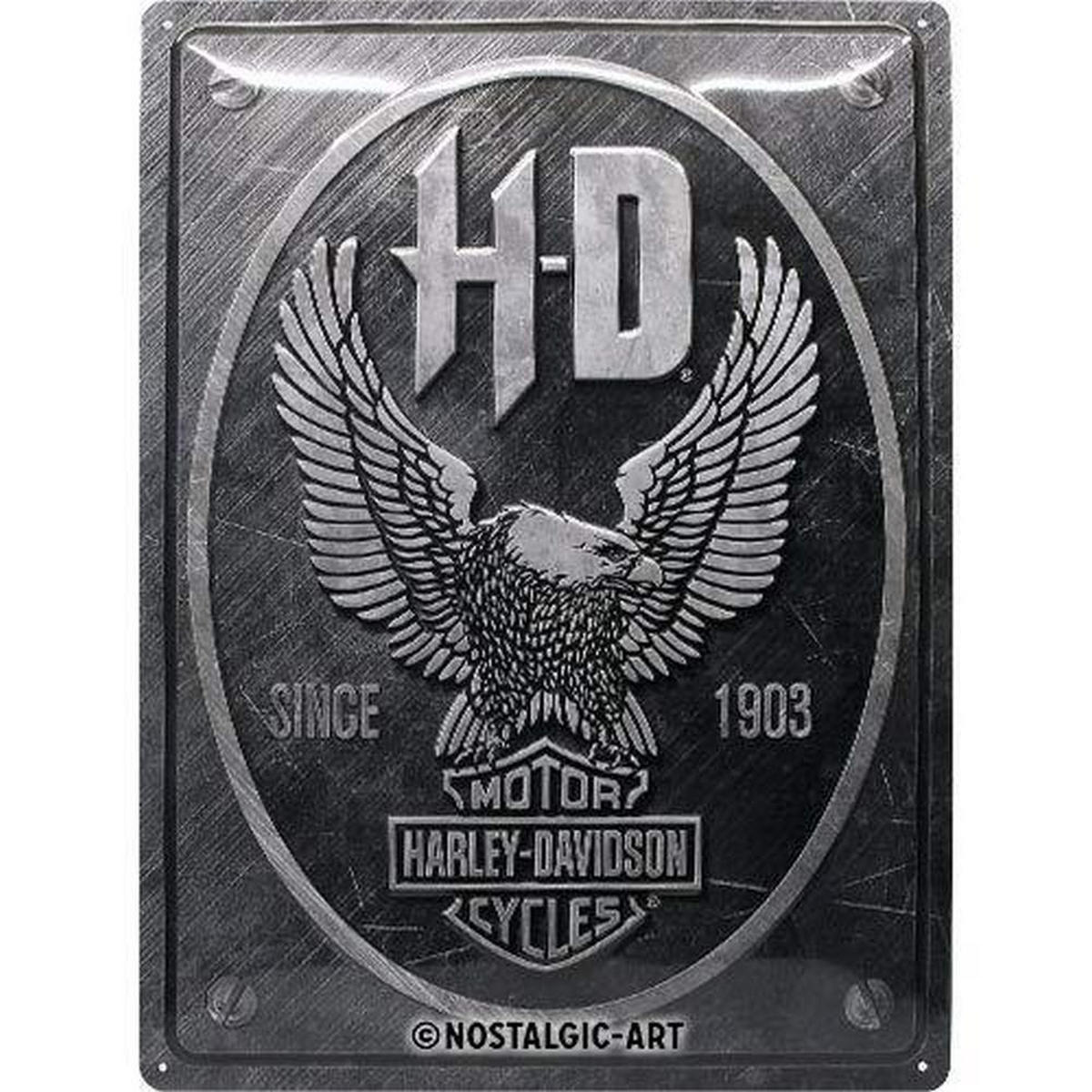 BLECHSCHILD 30/40 cm Harley-Davidson Metal Eagle - Multicolor, Metall (30/40/0.2cm) - Nostalgic-Art