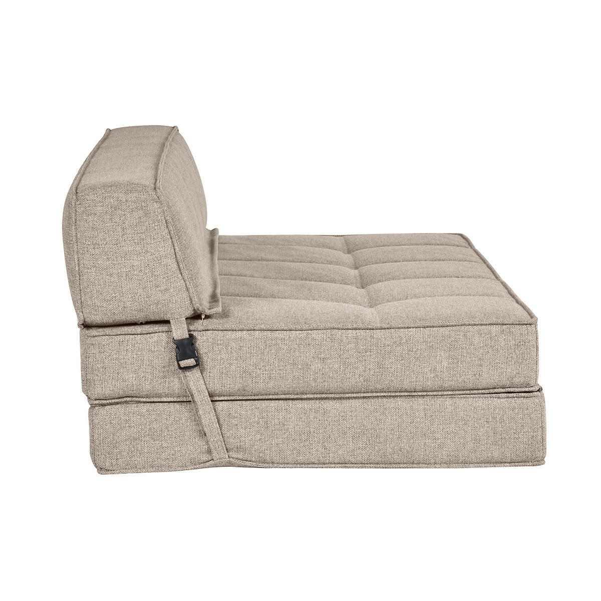 2-SITZER Schlafsofa Taupefarbener Stoff KATY - Taupe, Textil (81/51/132cm) - Miliboo
