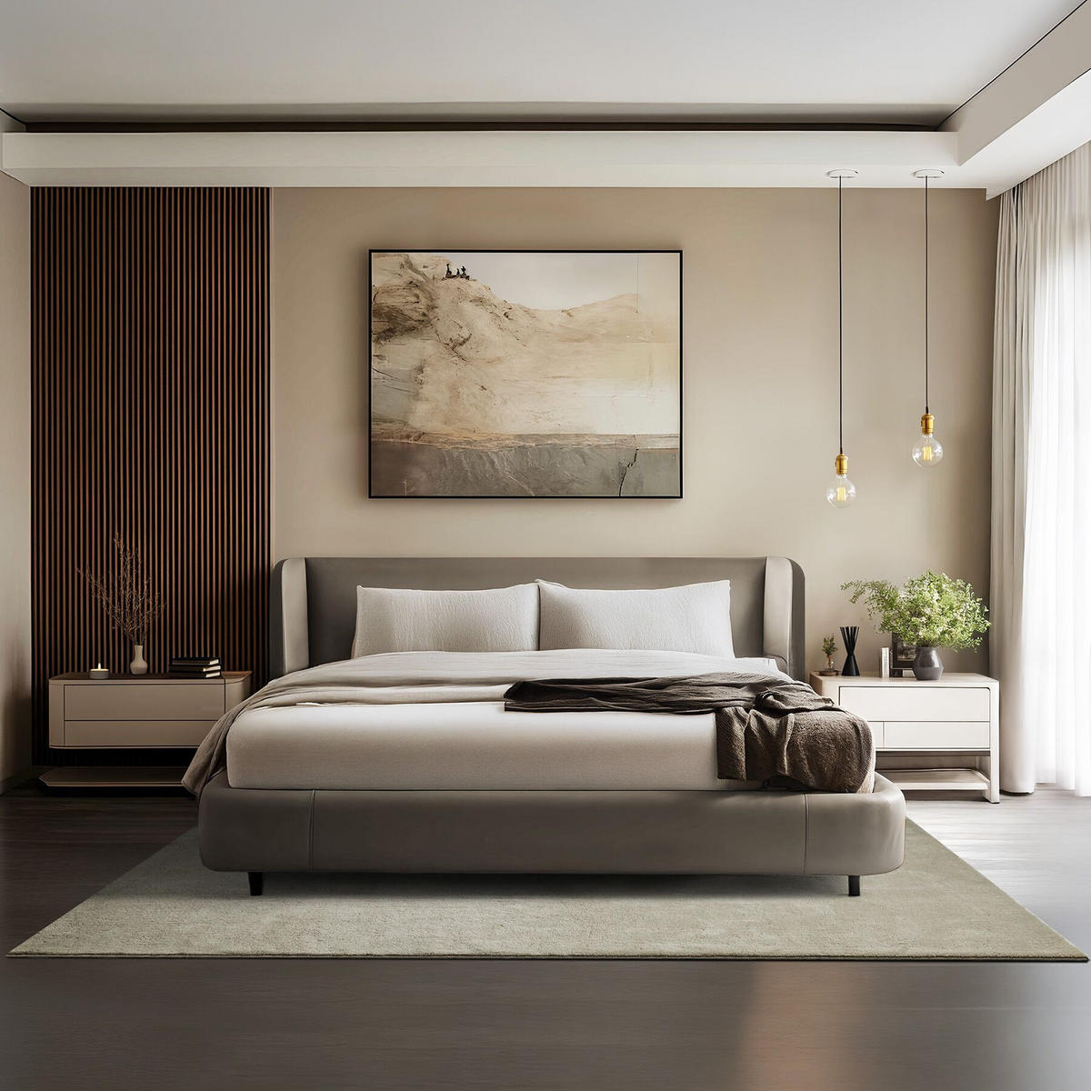 KURZFLORTEPPICH Soft Zone,rutschfeste Unterseite,Sand - Sandfarben, Textil (230/160cm) - tectake