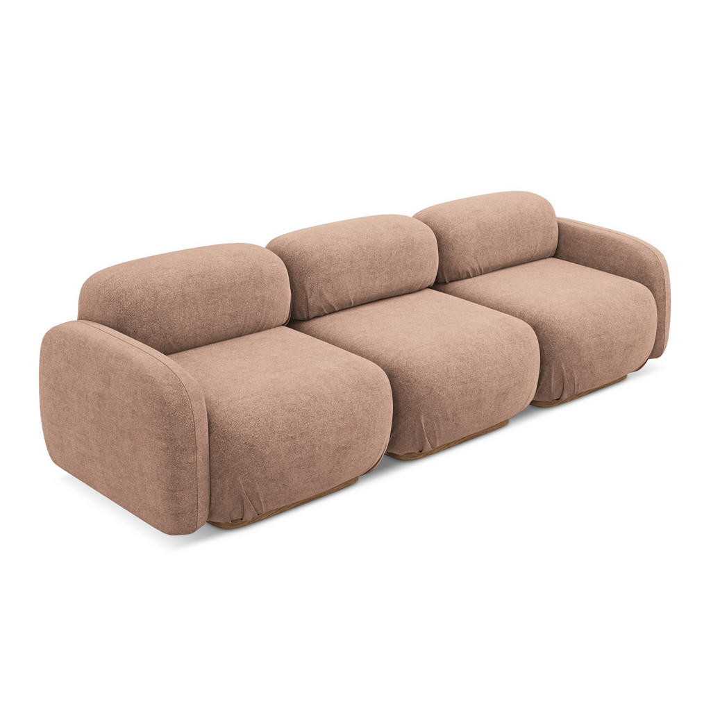Thumbnail - Makamii 4-Sitzer-Sofa, Hellrosa, Textil, Füllung: Schaumstoff, 270x73x95 cm, Made in EU, Wohnzimmer, Sofas & Couches, So...
