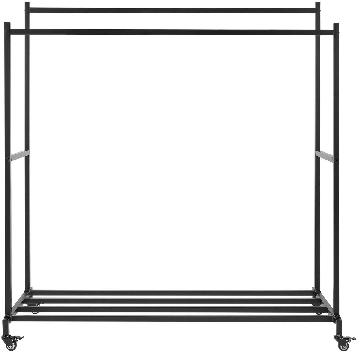 KLEIDERSTÄNDER Leo 150x62x160cm Metall Schwarz Kleiderstange - Schwarz, Metall (150/160/62cm) - DELUKE