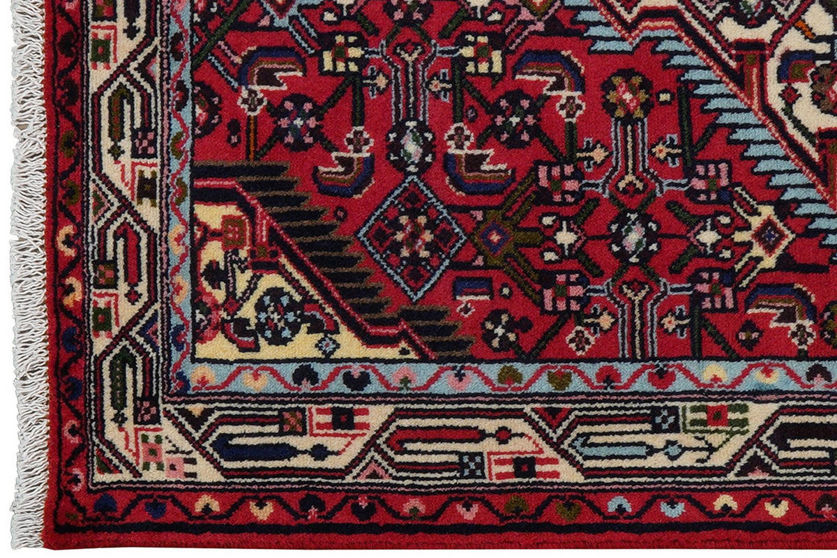 ORIENTTEPPICH handgeknüpft Assadabad Rot 136/81 cm Schurwolle - Rot, Textil (81/136cm) - Looma