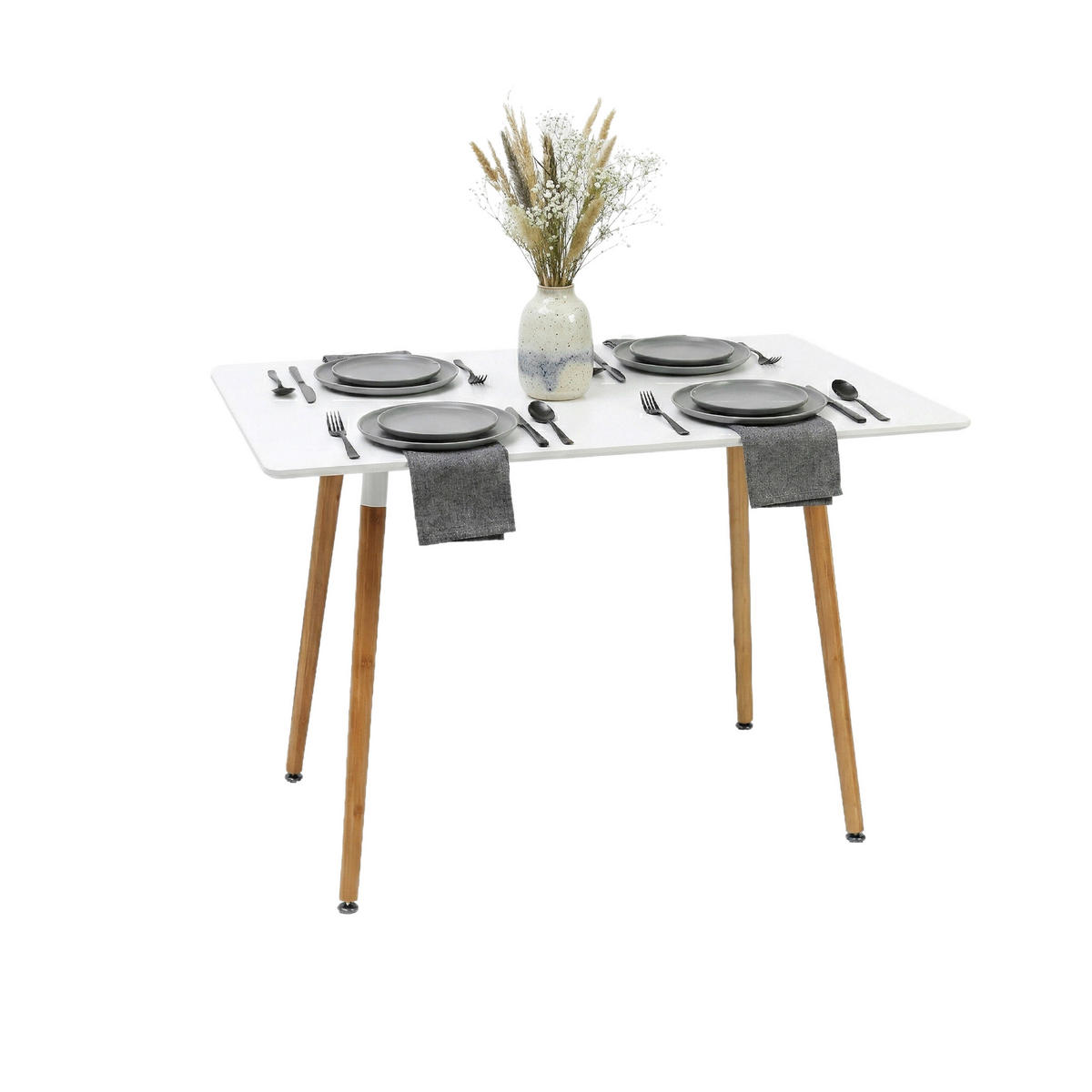 JÍDELNÍSTŮL - různobarevná, kov/dřevo (70/110/75cm) - Relaxdays