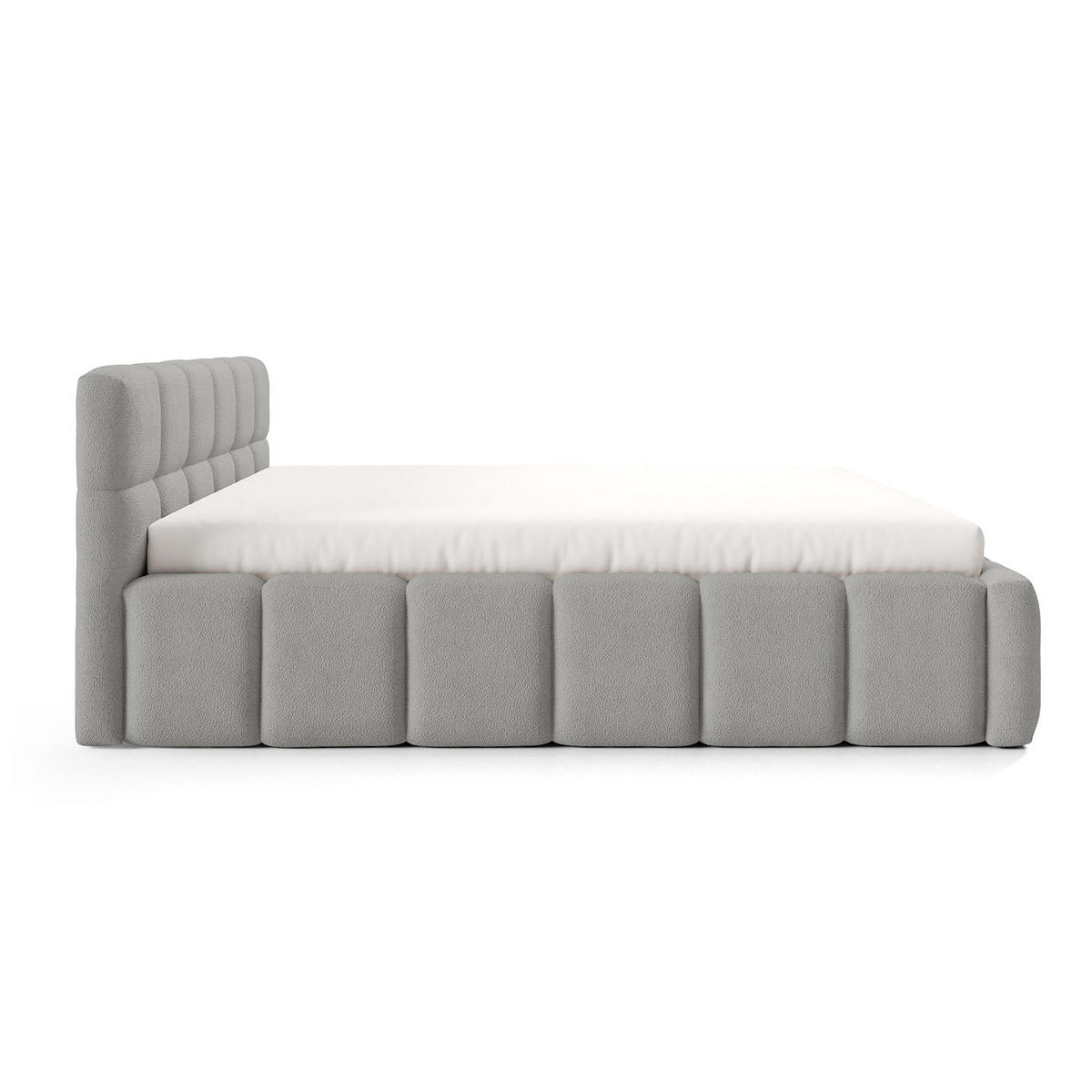 POLSTERBETT NUBO Medium 180x200 cm mit Bettkasten – QUELLE 83 - Hellgrau, Holz (180/200cm) - Dekori_Interiors