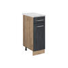 KÜCHENUNTERSCHRANK R-Line Schwarz Beton 30 cm AP Marmor - Eiche Wotan/Schwarz, Holzwerkstoff (30/81.6/60cm) - Vicco