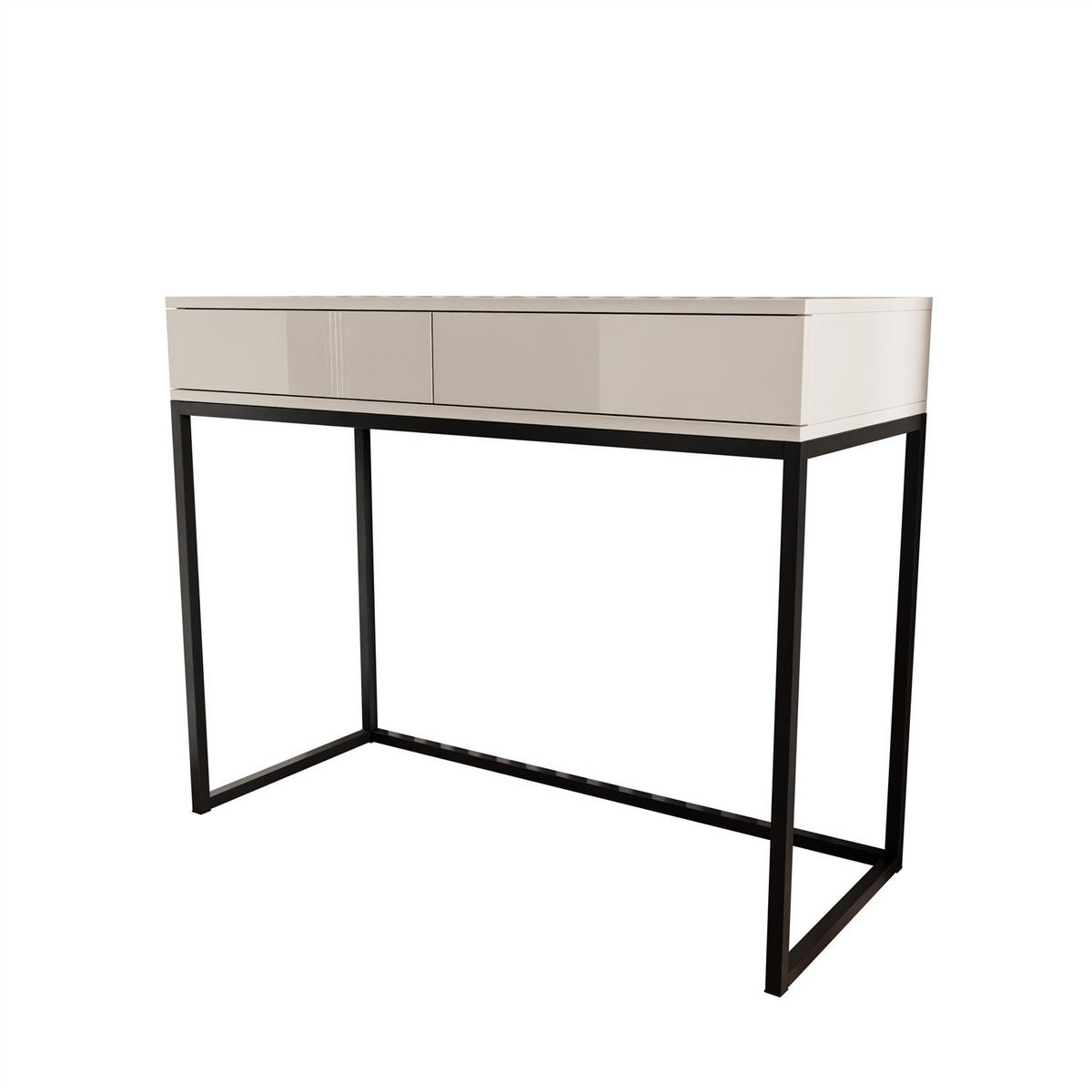 KONSOLE Glamour auf schwarzem Gestell PUSH OPEN - Kaschmir/Schwarz, Holzwerkstoff (100/81/42cm) - Lookway