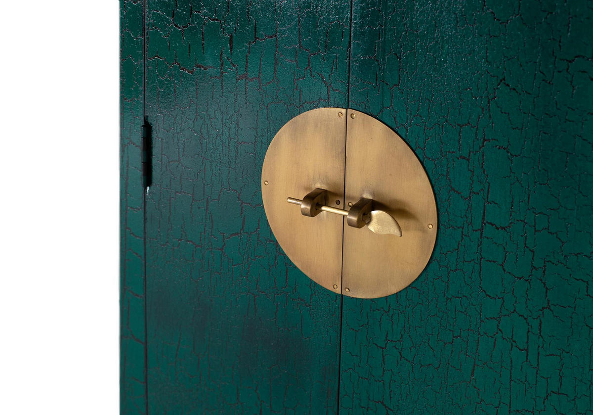 HIGHBOARD mit 2 Türen aus Mangoholz - Smaragdgrün, Holz (35/180/60cm) - Giner y Colomer