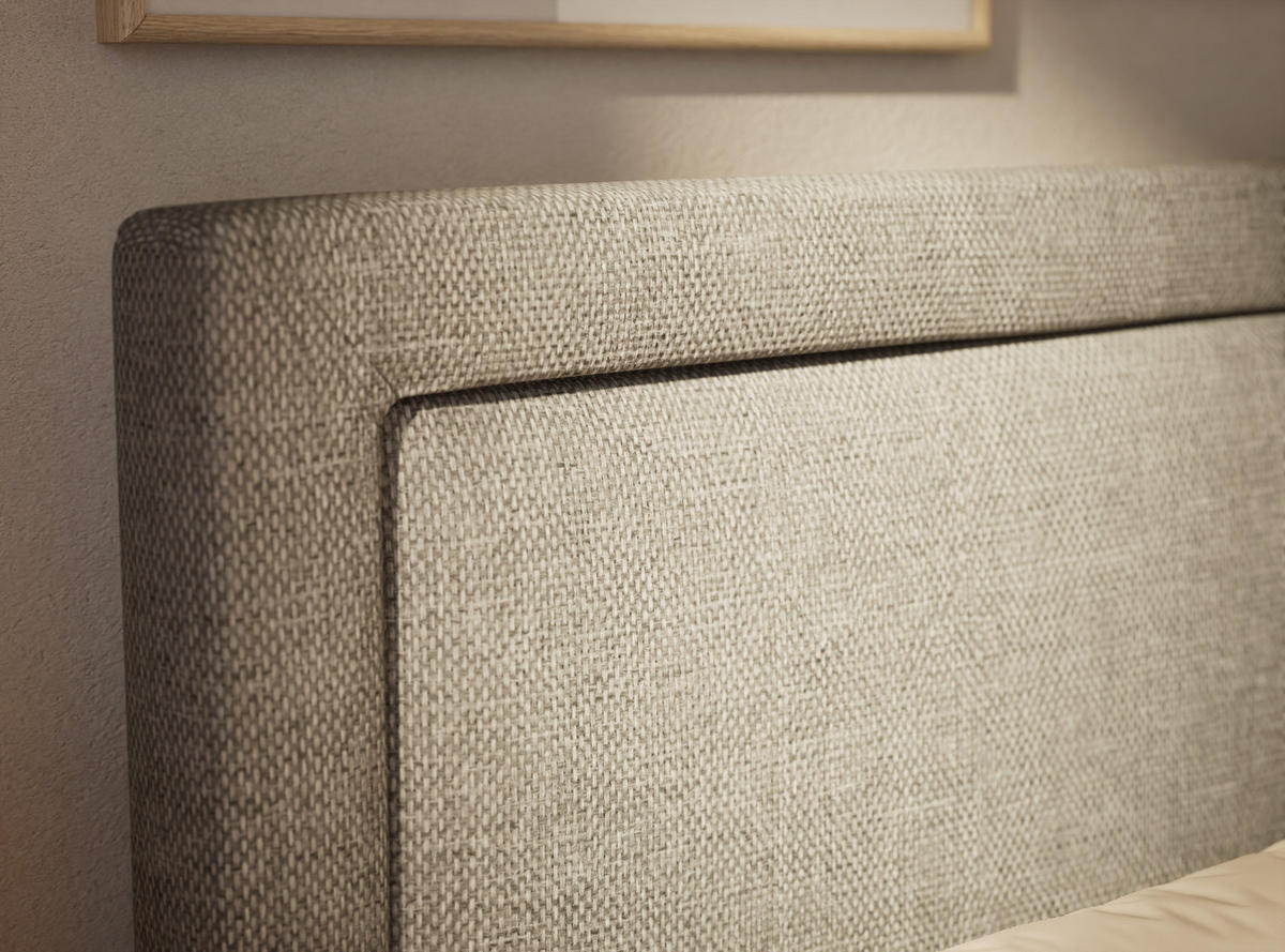 BOXSPRINGBETT Fresco 180/200 cm, in Grau, Bettkasten, Matratze, Topper - Schwarz/Grau, Holz/Holzwerkstoff (180/200cm) - Maison de Reve