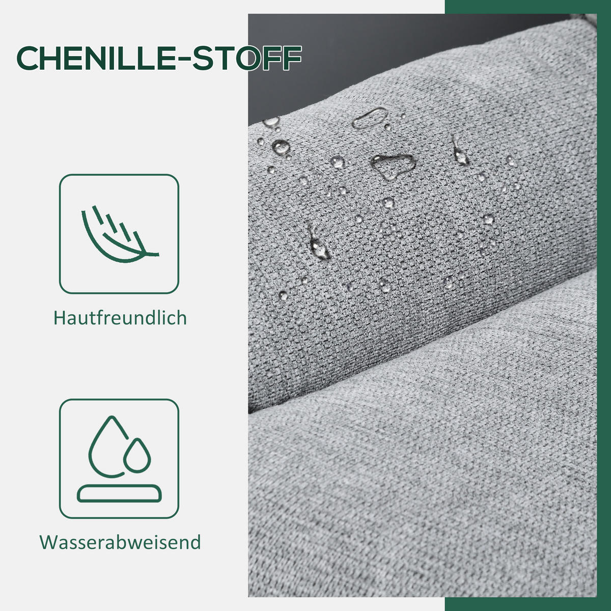 SESSEL Drehbar Loungesessel mit Wasserabweisend Chenille-Optik für Wohnzimmer - Schwarz/Grau, Textil/Metall (91/98/79cm) - HOMCOM