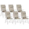 OUTDOOR-SITZKISSEN 6er-Set Taupe 50/45 cm Java/Amantea Premium - Taupe, Textil (71/71/50cm) - Beliani