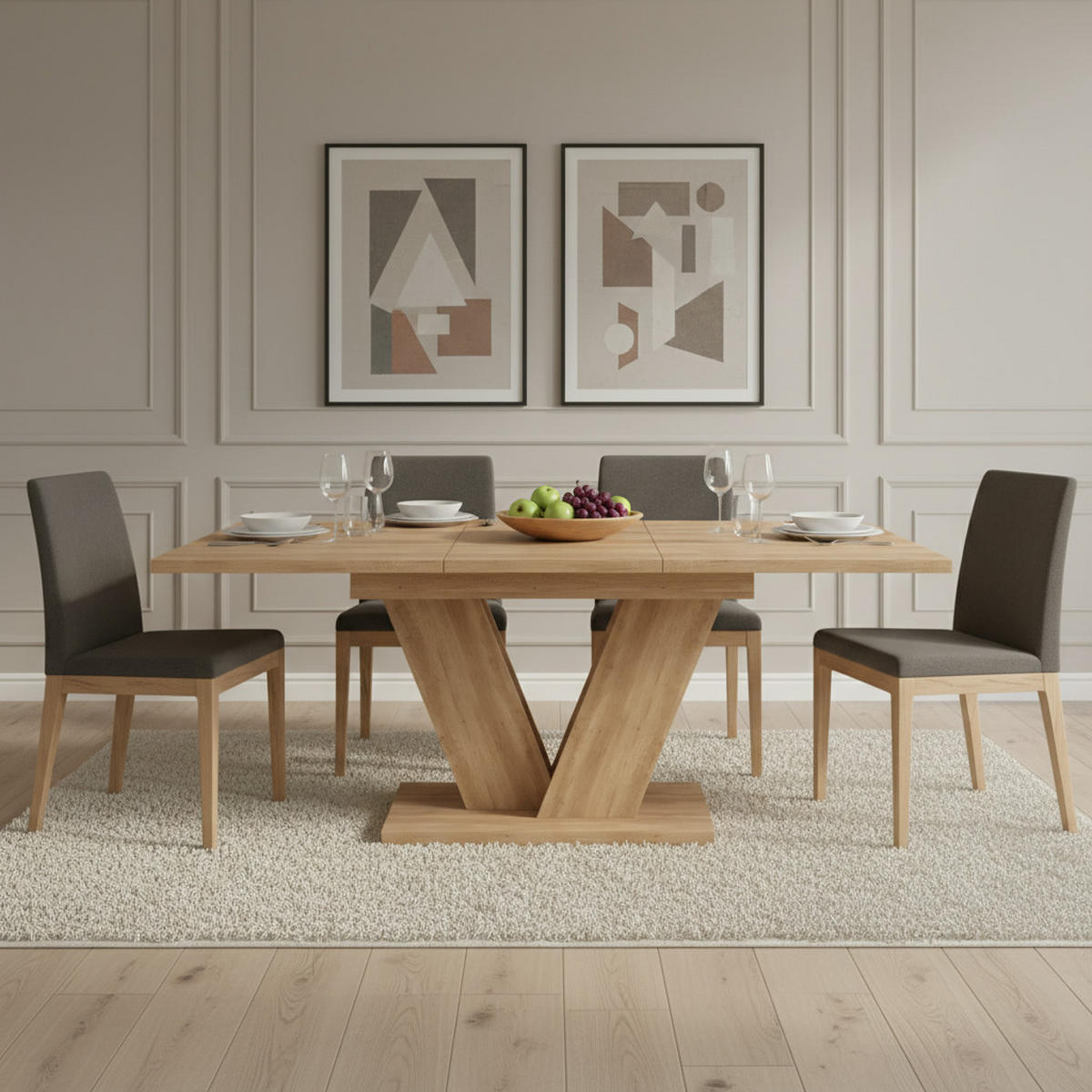 ESSTISCH ausziehbar 140–180x80 cm für 4–6 Personen – rechteckig, Eichenoptik, V-Beine, stabiler Esszimmertisch modern - Eiche Artisan, Holzwerkstoff (180/80/75.5cm) - Ej. Life