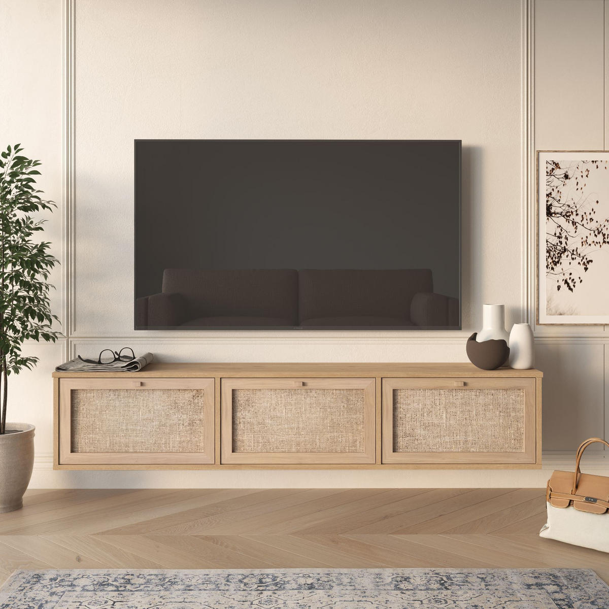 TV-MÖBEL Dune Braun - Braun, Holz (180/50/29cm) - Habitat Garten