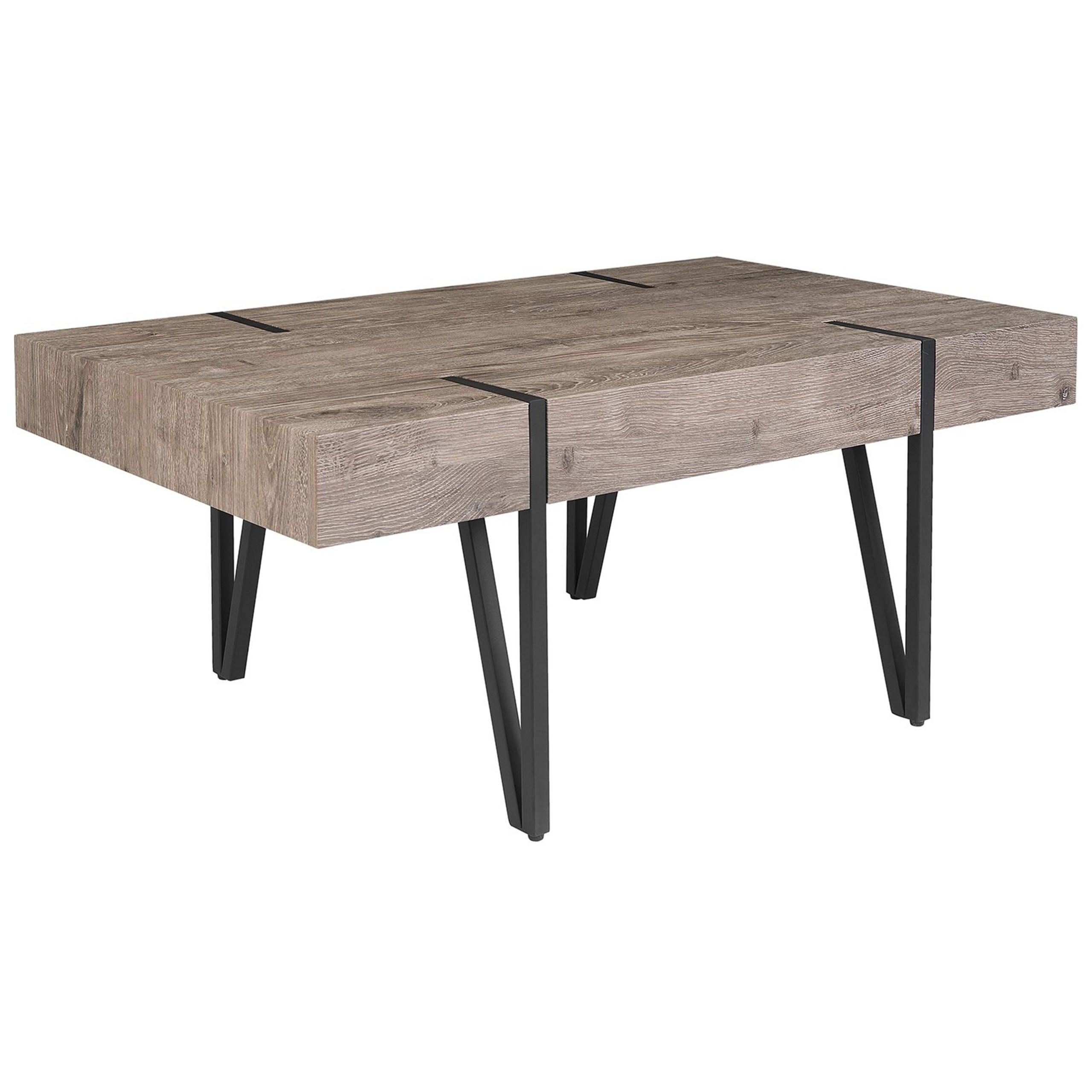 COUCHTISCH dunkler Holzfarbton rechteckig 60/100 cm Adena - Dunkelbraun/Schwarz, Holzwerkstoff (100/60/43cm) - Beliani