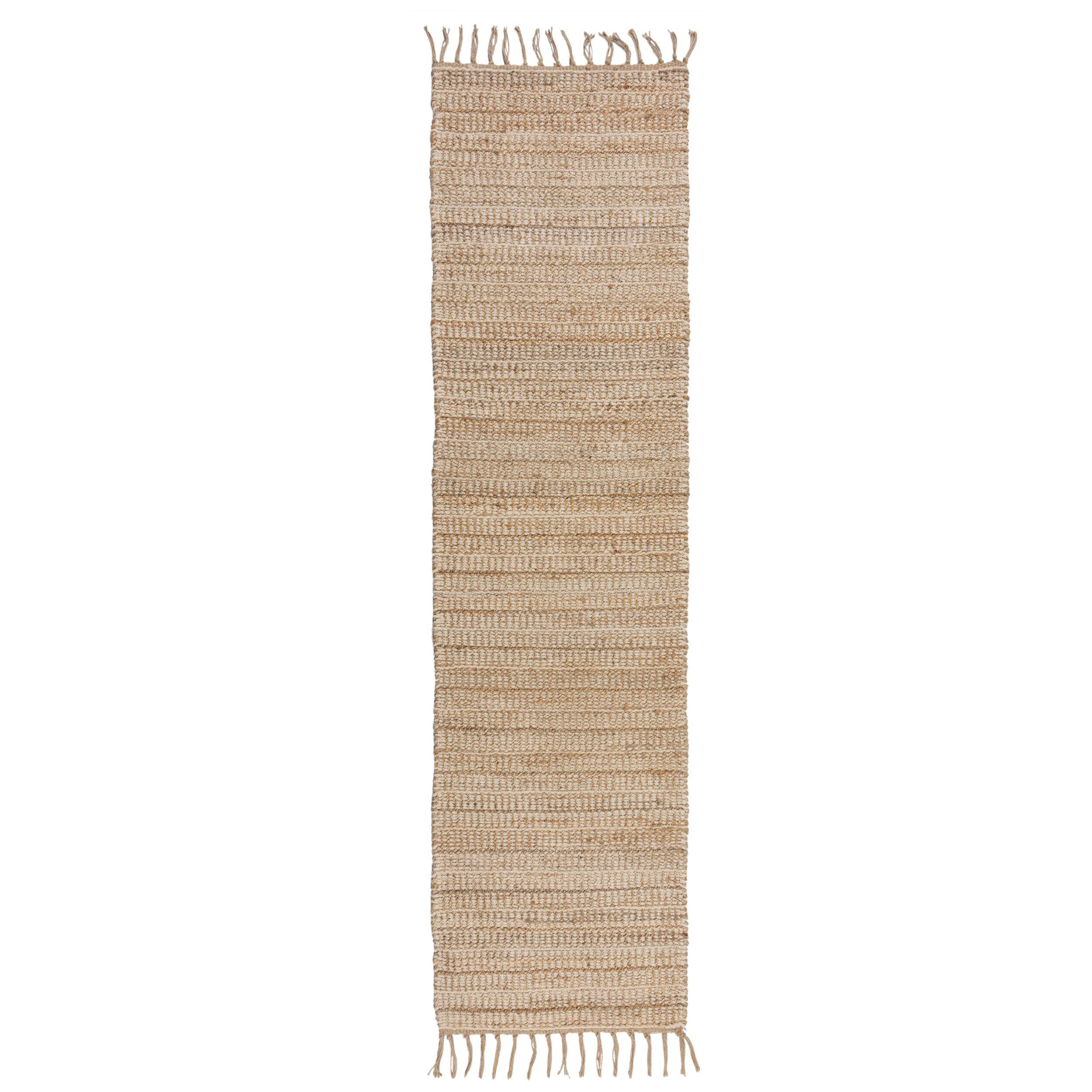 TEPPICH Jute Fransen-Design, handgewebt, beige CONWY, Beige 60x230 cm - Beige, Textil (60/230cm) - KADIMA DESIGN