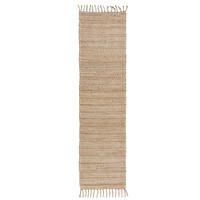 TEPPICH Jute Fransen-Design, handgewebt, beige CONWY, Beige 60x230 cm - Beige, Textil (60/230cm) - KADIMA DESIGN