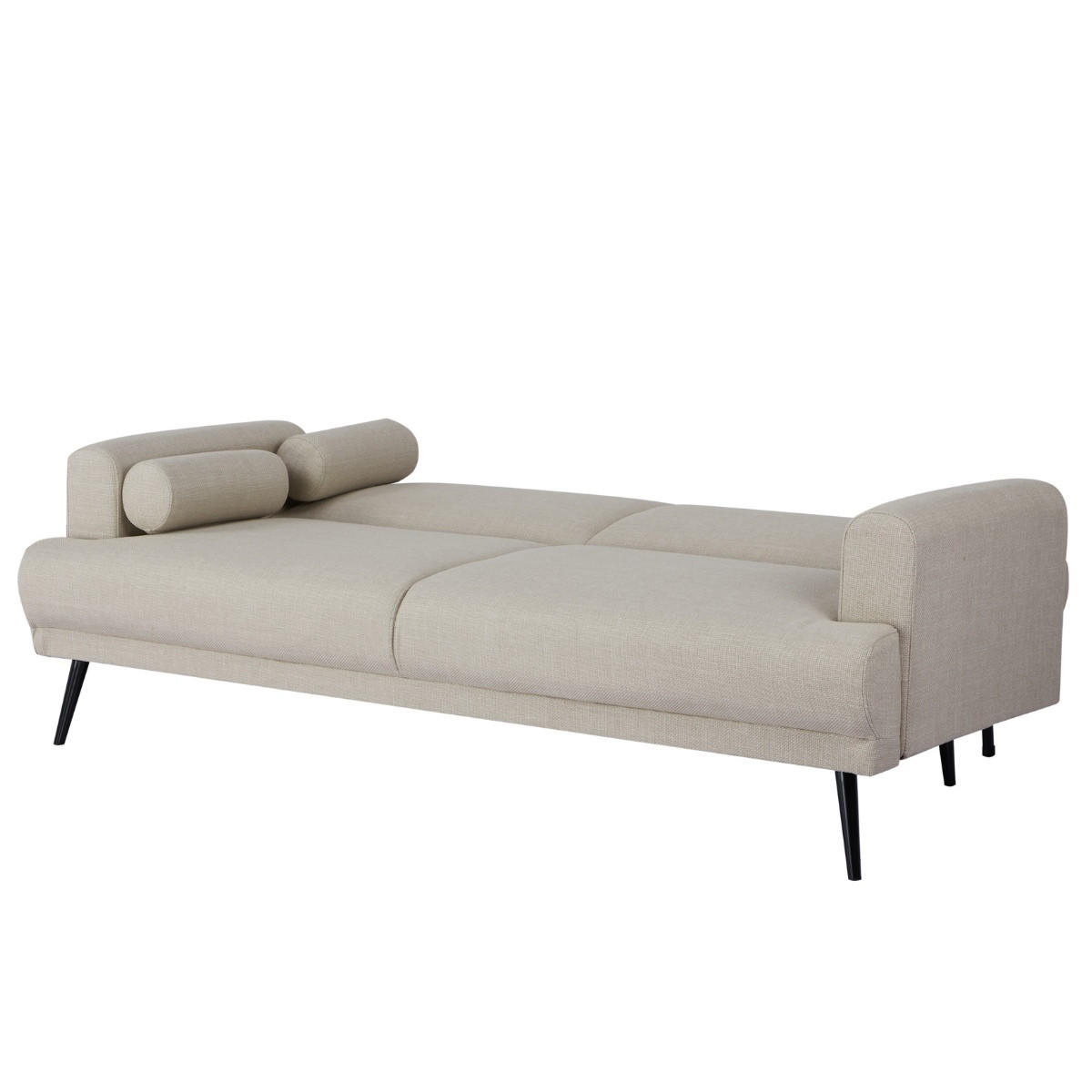 SCHLAFSOFA 3-Sitzer aus Stoff, Beige - Beige, Metall (91/85/209cm) - Giga Meubel