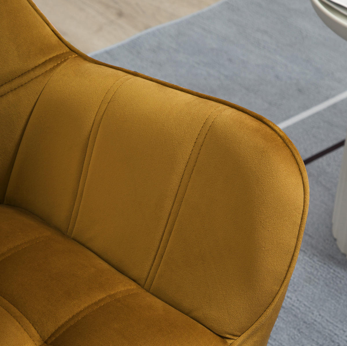 OHRENSESSEL 67/61,5/71 cm in Gelb im skandinavischen Design - Gelb, Textil (61.5/71/67cm) - Flora Grace