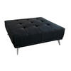HOCKER WIOLO Schwarz Webstoff - Silberfarben/Schwarz, Textil (110/42/110cm) - KAWOLA